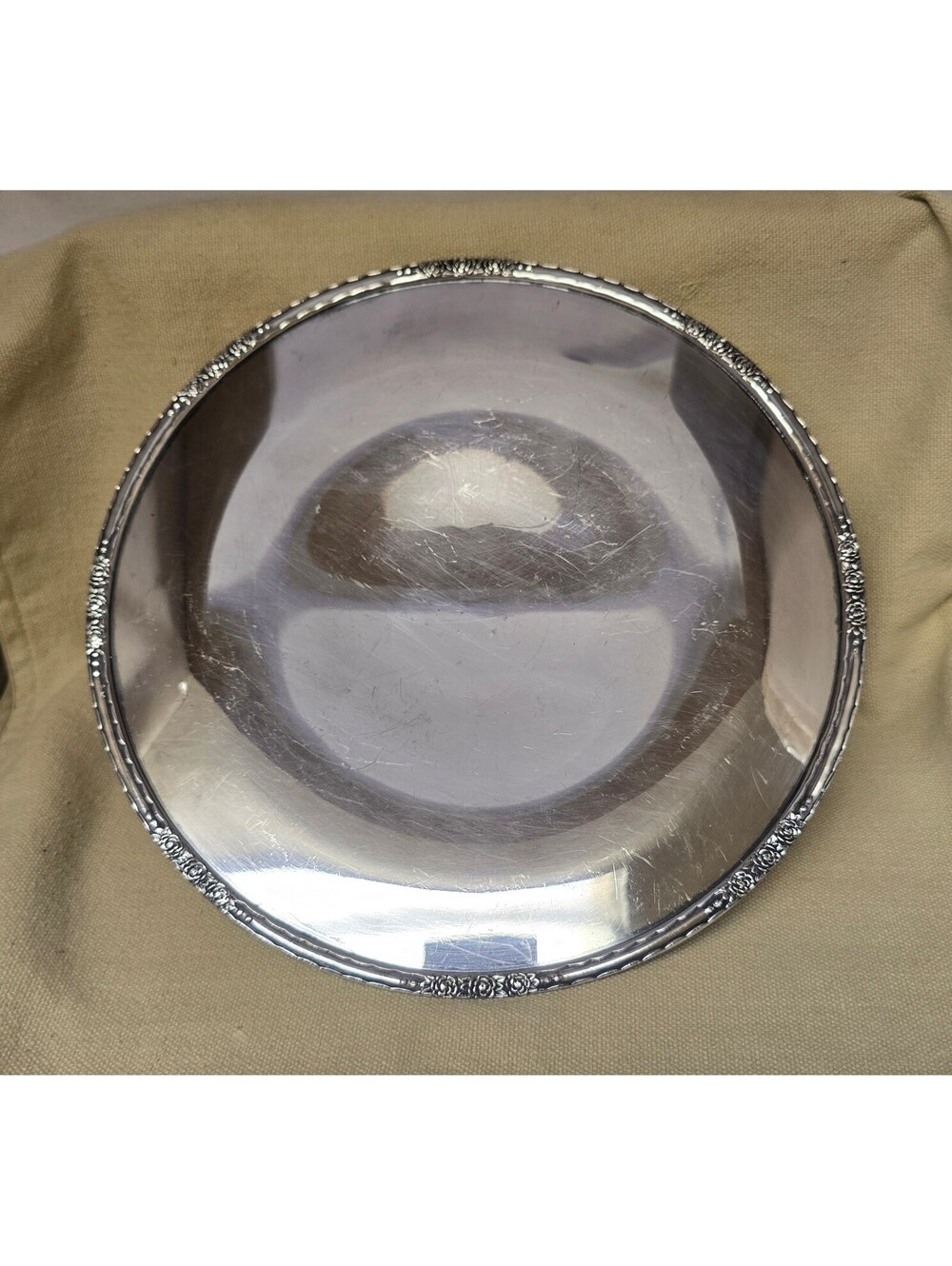 International Silver Camille 12" Round Platter Tray Plate Cake Stand 6021 VTG